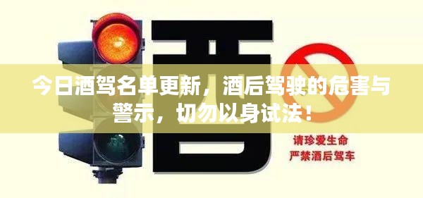 今日酒驾名单更新，酒后驾驶的危害与警示，切勿以身试法！